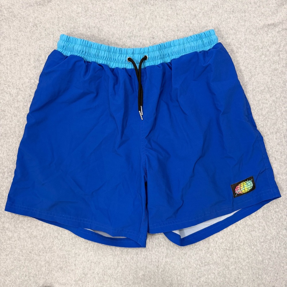 Slunks Shorts Mens L Blue Lined
